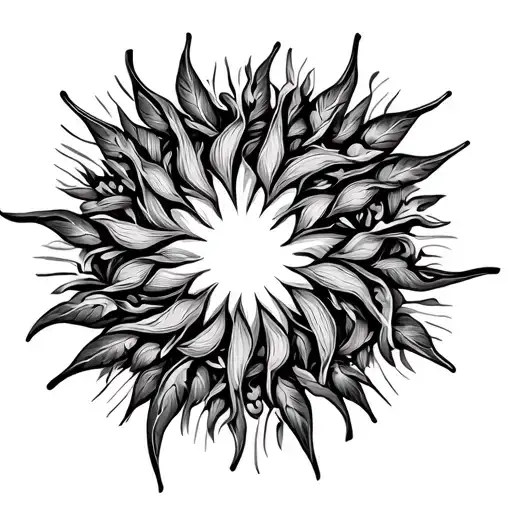 Filigree Vine Intertwined Sun Rays