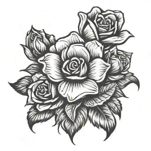 Dog Paw Print With Roses