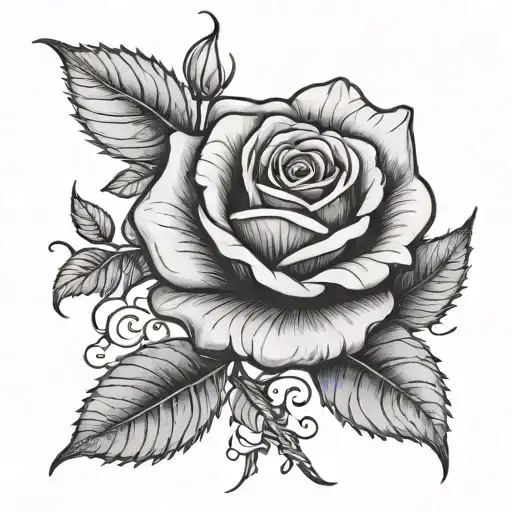 A Rose With N And W