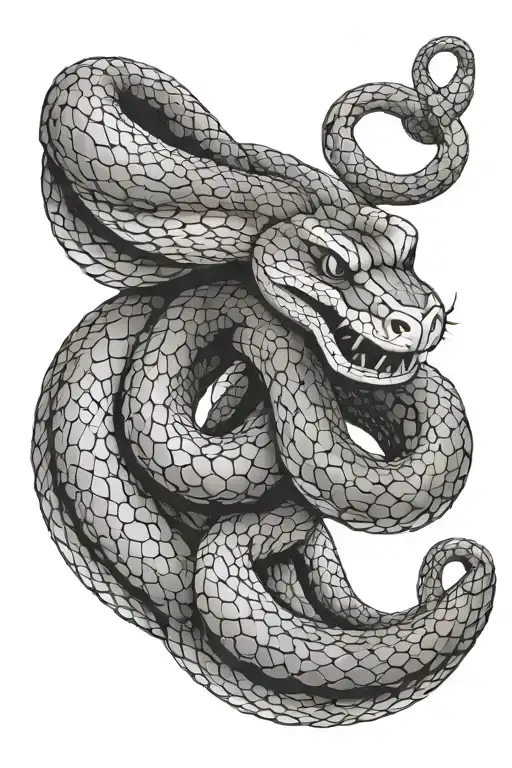 Snake Coiled Tattoo