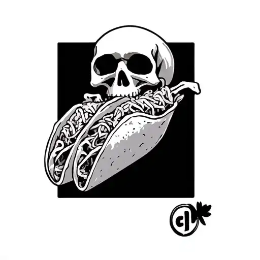 Skeleton Eating Taco