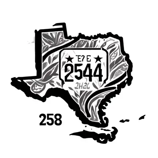 State Of Texas Outline With Area Code 254 Inside