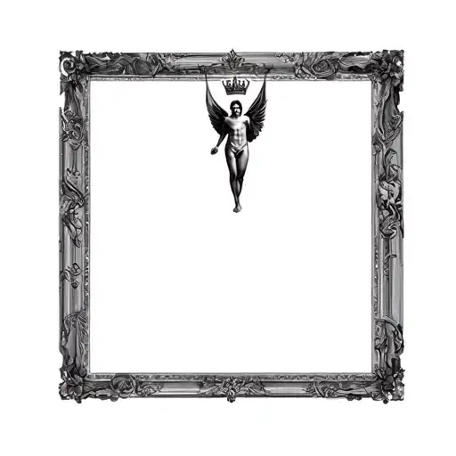 A Man Figure With Wings And A Crown Hanging