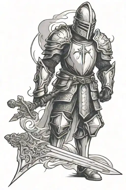 Knight Holding A Sword