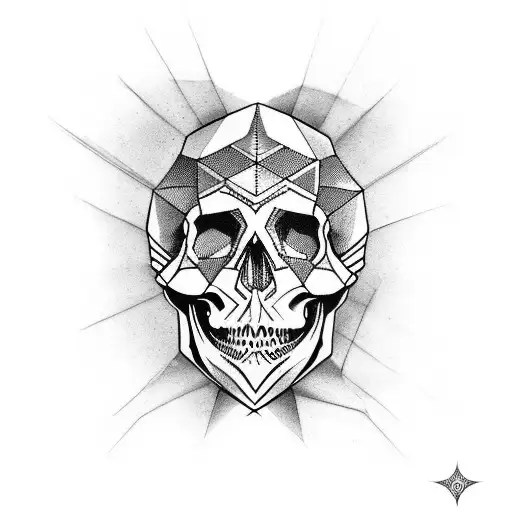 Design A Skull Tattoo Incorporating Geometric Patterns Or Sacred Geometry