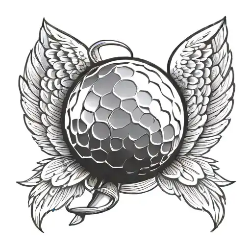 A Golf Ball With Wings Like A Hot Air Balloon