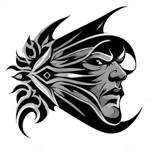 Satianic Tattoo Design Face