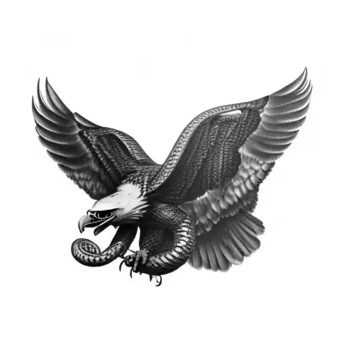 An Eagle With Snake In Talons Tattoo