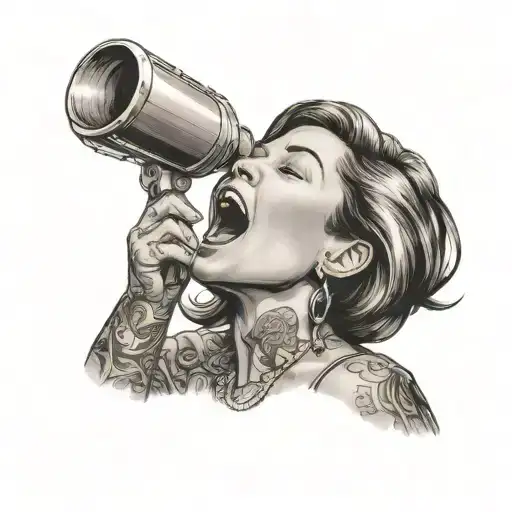 A Portrait Of A Woman Singing Passionately At A Concert