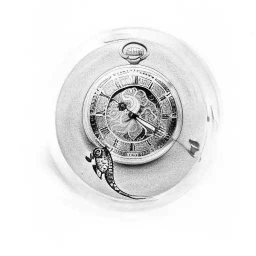 Pocket Watch With A Koi Fish In Coming Out Of The Centre
