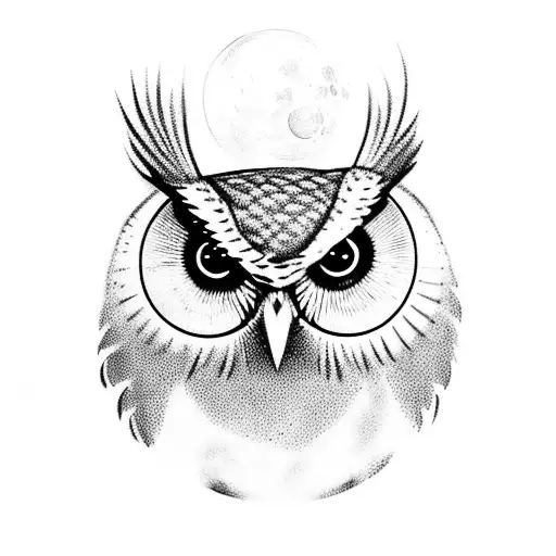 Owl With Moon On Hip