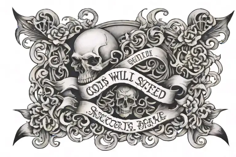 Gods Will Not Succeed In Me On German Gothic Font