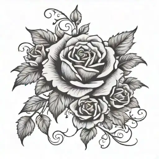 Pumpkin Violet Rose Larkspur Flowers Intertwined