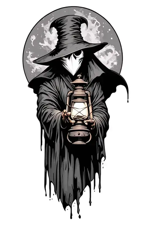 Plague Doctor Holding A Lantern