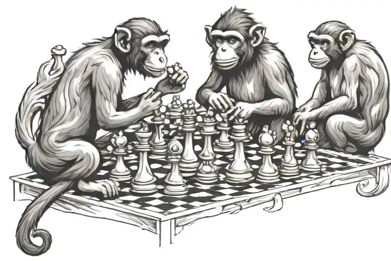 Monkeys Chess Pieces
