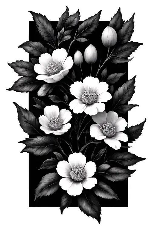 Branch With Flowers Of Life