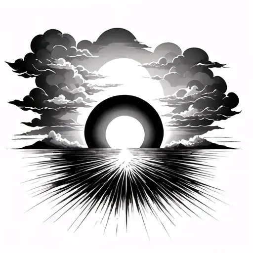 Sun Rising Throu Clouds