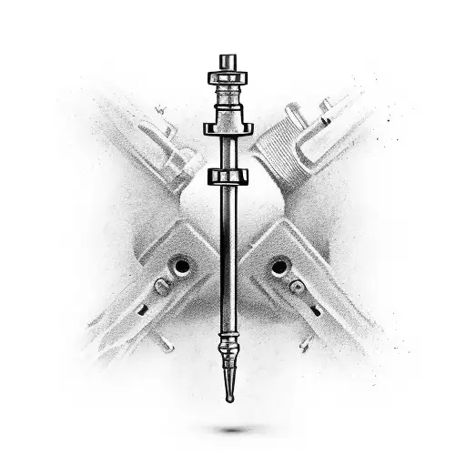 Dumbbell And Syringe Crossed To Create A Unique Symbol