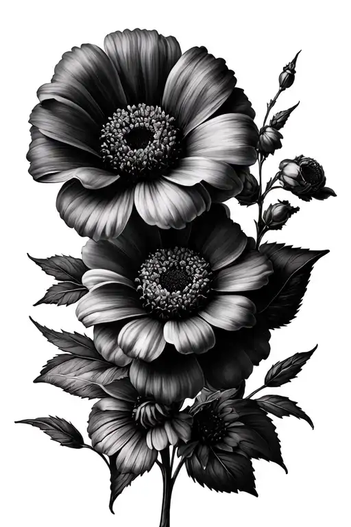 July And August Birth Flower Conjoined