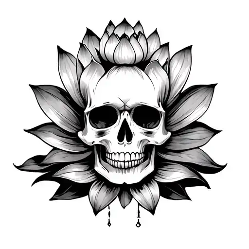Skull And Lotus