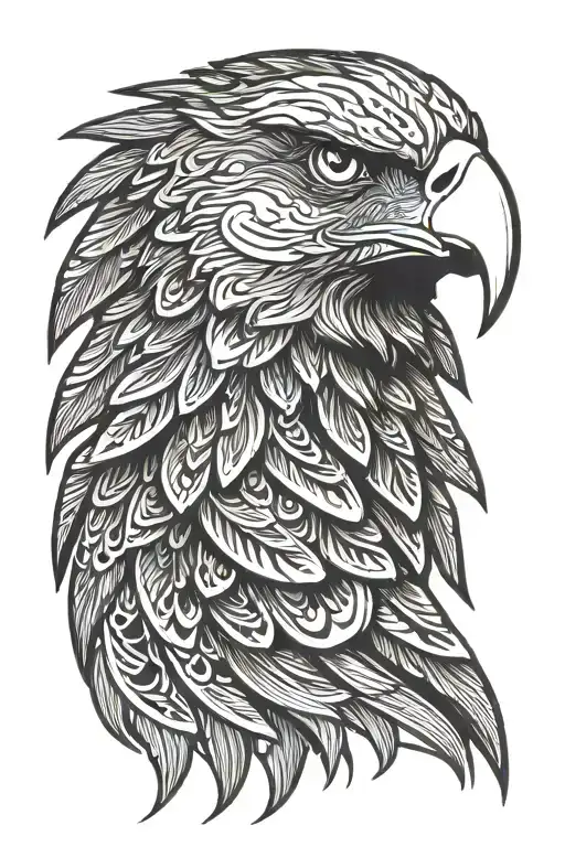Polynesian Eagle Head Profile Holding