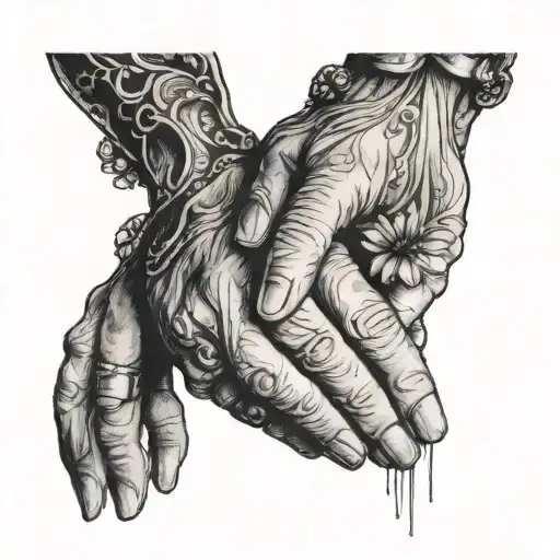 Memory Of Grandma Holding Hands Surrounded