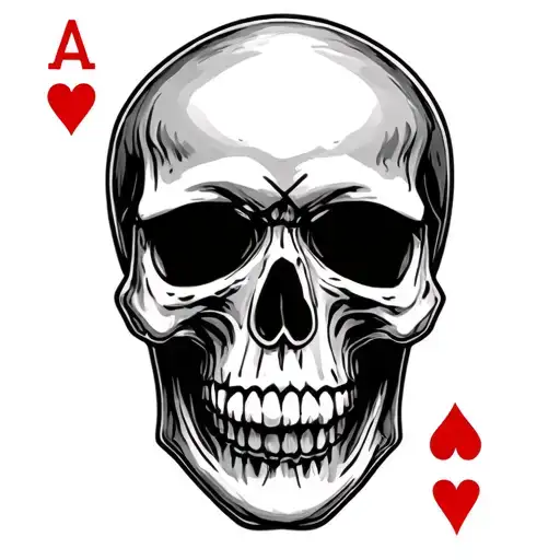 Jack Of Hearts Playing Card Skull