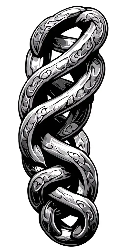 A Chain Has Large Meshes Type Medieval Style Tattoo Style