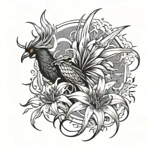 Spider Lilly And Pheonix Flying