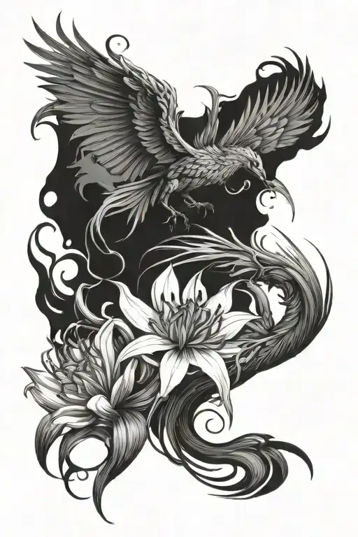 Spider Lilly And Pheonix Flying