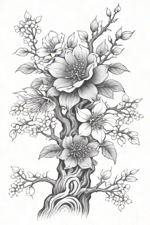 Maehwa Flower Tree Growing Down Arm