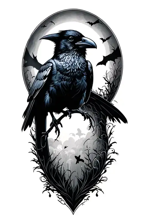 Crow And Graveyard