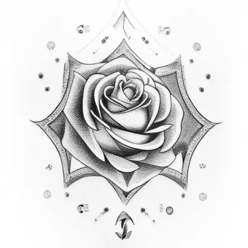 A Chanel-inspired Rose Tattoo With A Hidden Sagittarius Symbol