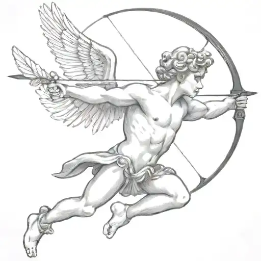 Cupid Shooting Arrow Into Own Head Full Body Made