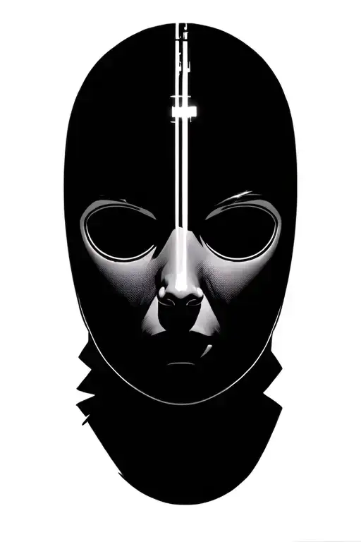 Dystopian Cyberpunk Sci Fi Scene No Face With Vertical Lines