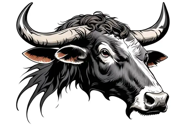 Bull Head With Back Ground