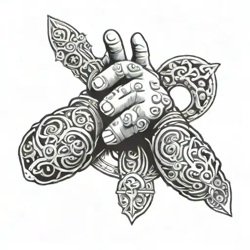 Hand Holding God Tyr Nordic God
