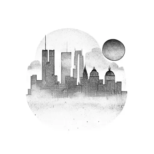 Car With Detroit Skyline In Background