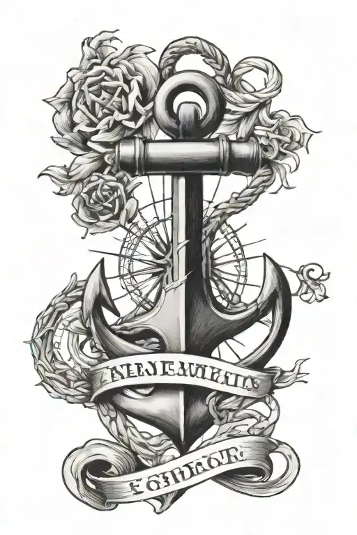 Anchor And Compass With 3 Names Incorporated