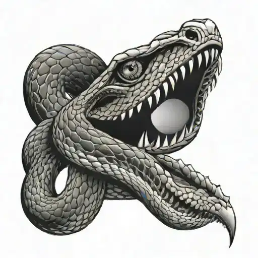 Evil Snake Fighting Eye Inside