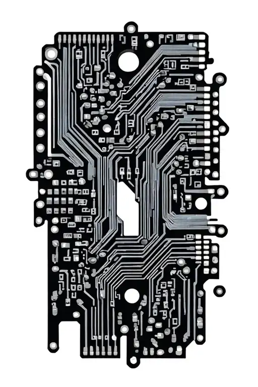 Minimal Circuit Board Design Representing Life