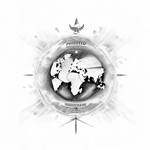 Philippinen Map With Palm And Ocean