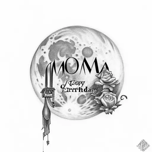 Moon With Grandma's Name And Birthday And Year Of Death