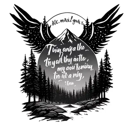 Mountain And Forest With Bible Verse