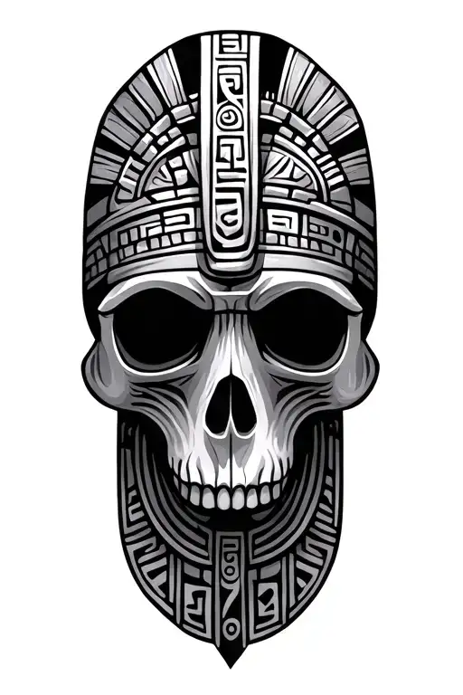 Skull Animal Mayan Hieroglyphics