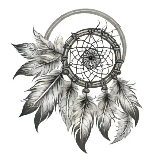 Dreamcatcher With Smokey Style Feathers