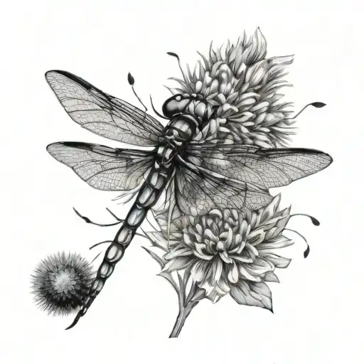 Dragonfly And Dandelion