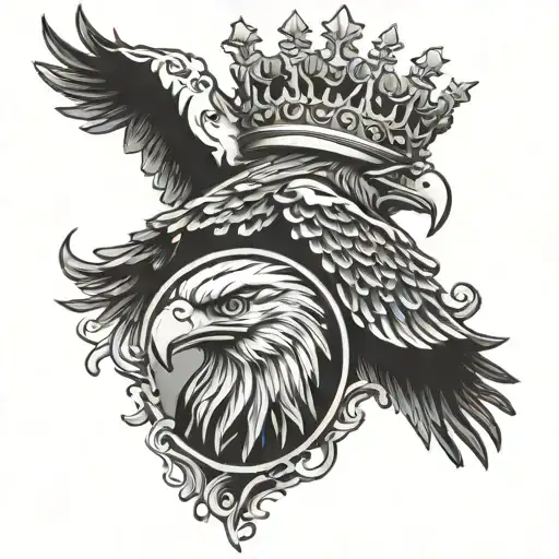 Eagles And Scared Heart King Crown