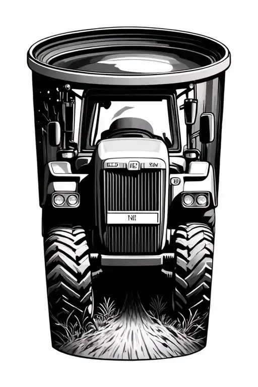 Catfle Tractor Trees Looking Through Lens