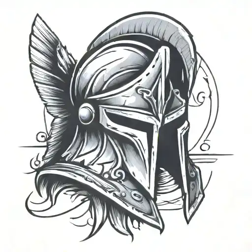 Front Facing Spartan Helmet With The Letter A